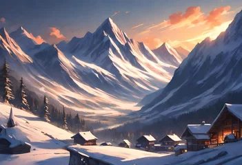 Photo sur Plexiglas Alpes sunrise in the mountains