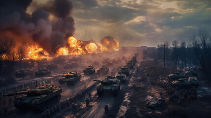 Tanks and Trenches: The Grit of Warfare - The Landscape of War Art - obrazy, fototapety, plakaty