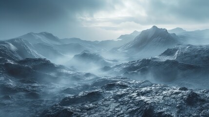 Fototapeta premium Blustery rugged terrain wallpaper