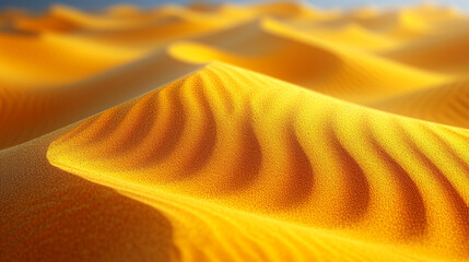 Canary Yellow Sand Texture Background with Muted Surrealism Effect Showing Mounds, Waves, and Granules of Textured Glittering Sand - with Mustard Tones