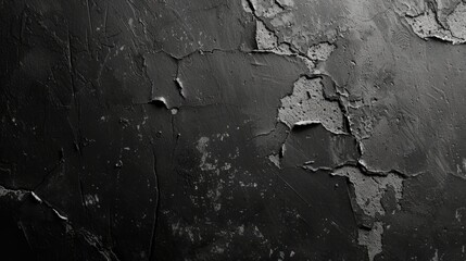 Concrete wall Black color for background Old grunge textures with scratches and cracks cement wall texture