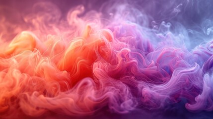 Fototapeta premium a multicolored cloud of smoke is shown in the middle of an image of a red, orange, and blue smoke.