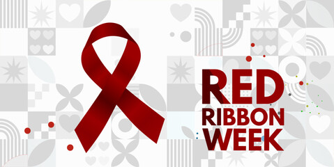 Red Ribbon Week  - vector illustration, card, banner