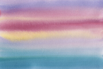 Watercolor artistic background. The colors used are yellow, red, blue and green.