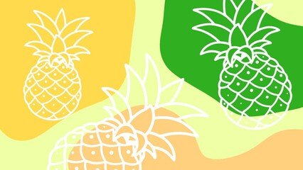  Wiggly pineapple fruit icon abstract background animation - Powered by Adobe