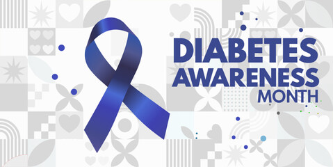 National Diabetes Awareness Month, banner, illustration	