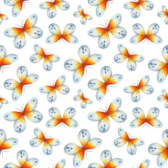 Obraz premium Watercolor seamless pattern with abstract butterflies. For fabric, textiles, wallpaper