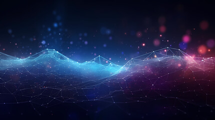 Fototapeta premium Digital technology particles abstract background, abstract analysis visualization