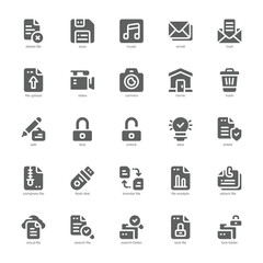 Document File icon pack for your website, mobile, presentation, and logo design. Document File icon glyph design. Vector graphics illustration and editable stroke.
