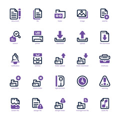 Document File icon pack for your website, mobile, presentation, and logo design. Document File icon dual tone design. Vector graphics illustration and editable stroke.
