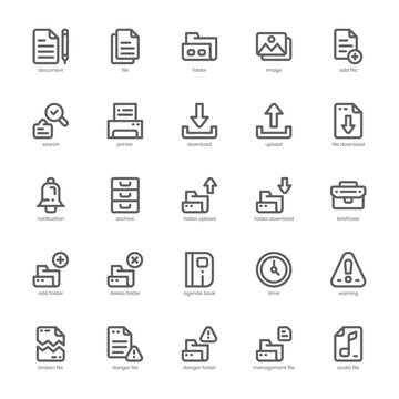 Document File icon pack for your website, mobile, presentation, and logo design. Document File icon outline design. Vector graphics illustration and editable stroke.
