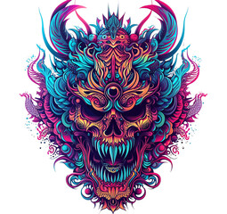 Tribal Tattoo Print, tribal skull tattoo design