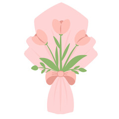 Flat design bouquet flowers hand drawn