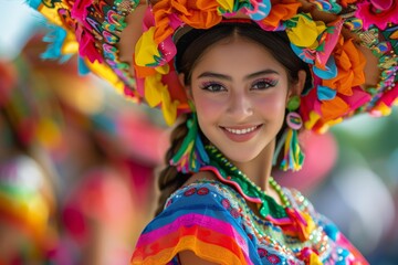 Fototapeta premium Portrait of a beautiful mexican woman