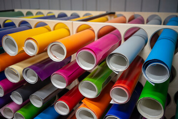 Self-adhesive PVC film in rolls. Heat-transfer vinyl film for pasting surfaces.