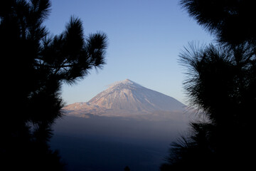 View of the volcano Teide located on the island of Tenerife. It is the highest point of Spain.