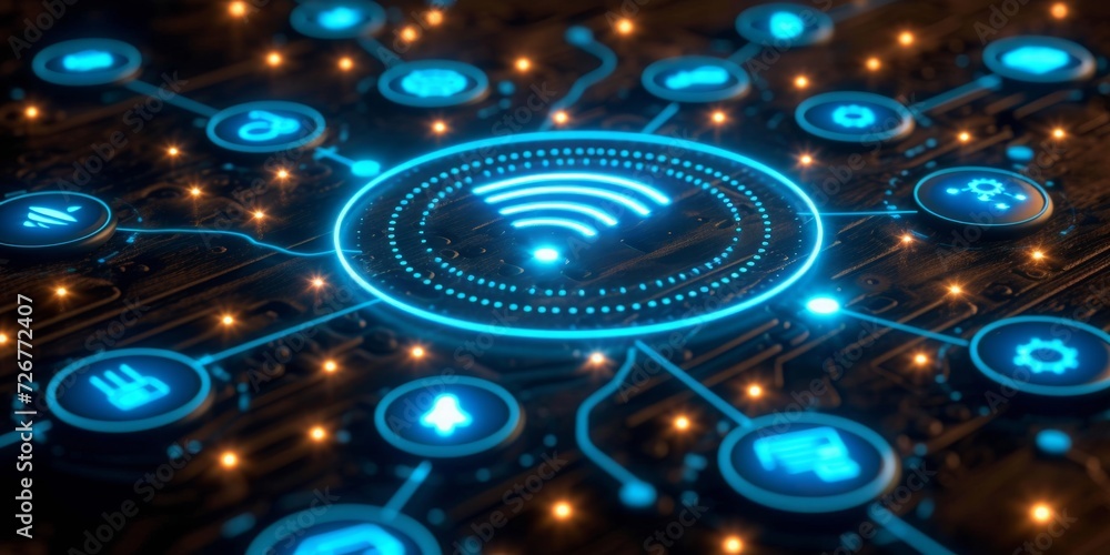 Poster Digital Connectivity and the Flow of Information: Visualizing the Invisible Waves of Wireless Communication, Generative AI