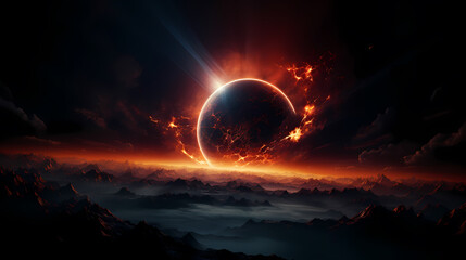 Space galaxy background, 3D illustration of nebulae in the universe