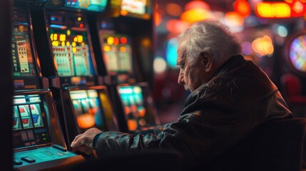 Desperate man losing in gambling games - obrazy, fototapety, plakaty