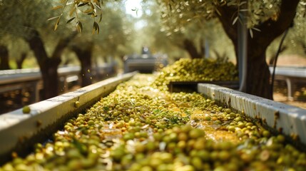 Olive oil production process - obrazy, fototapety, plakaty