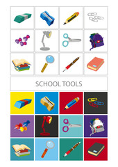set of school icons