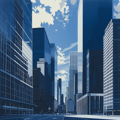 Obraz premium skyscrapers dominate the skyline. AI generated