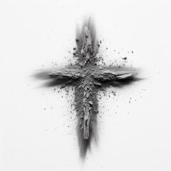 Ash Wednesday crucifix made from ash. - obrazy, fototapety, plakaty