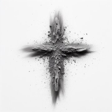Ash Wednesday crucifix made from ash.