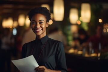 Fototapeta premium Friendly Waitress at Restaurant.