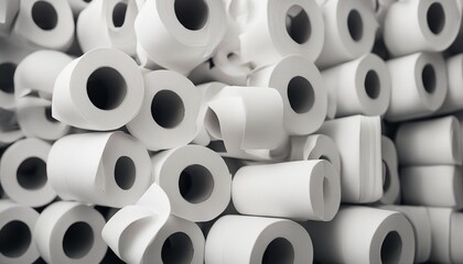 Fototapeta premium toilet paper in rolls, isolated white background 