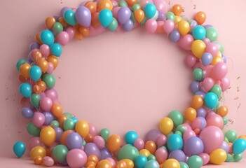 Naklejka premium 3d balloon frame with writing space in center.
