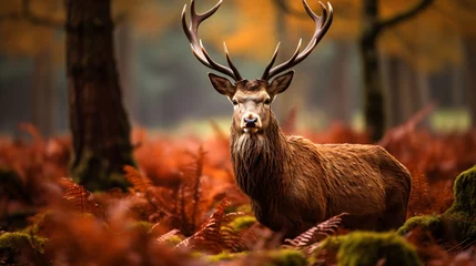 Deurstickers deer in the forest © Creative