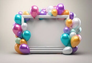 3d balloon frame with writing space in center.
