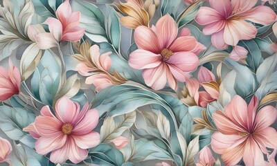 Seamless floral watercolor pattern 