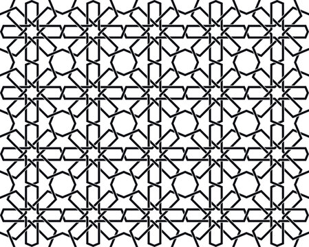 Geometric Moroccan Islamic Mosaic Zellige Seamless pattern Design