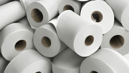 toilet paper in rolls, isolated white background
