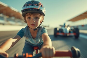 Child's Racing Dream on biicycle