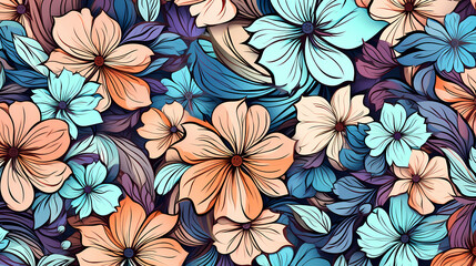 Fototapeta na wymiar Colorful flowers background, spring season concept