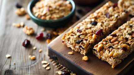 Foto op Aluminium granola bars with nuts and seeds healthy snack delicious recipe © mr_marcom