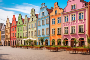Obraz premium Colorful renaissance house facades