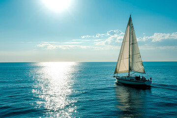 Fototapeta premium Sailing yacht in the sea