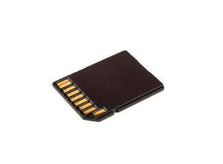 SD memory card. A card with metal contacts. The concept of memory cards for different equipment.