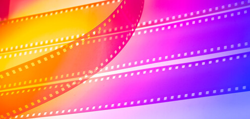 color cinema background with film. film production, creation of series, independent film festivals,...