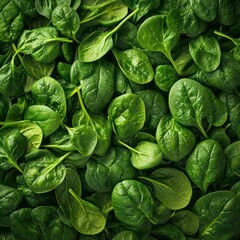 Fototapeta na wymiar realistic and detailed Background of fresh spinach arranged together on whole image 