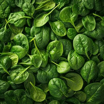 realistic and detailed Background of fresh spinach arranged together on whole image 