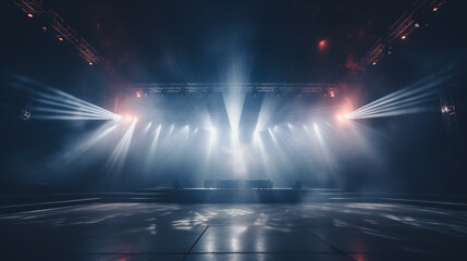 Fototapeta na wymiar arena stage light background with spotlight illuminated for rock concert production stage 1