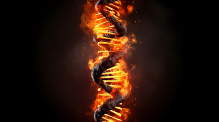 Obraz premium Human DNA structure, 3D illustration of helical DNA molecule