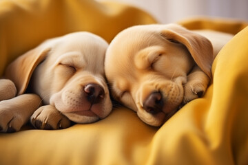 Labrador puppies dog sleeping