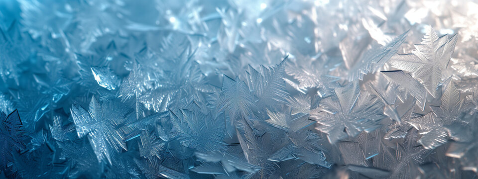 Frosty blue ice crystals background 001
