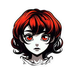 spooky girl art illustrations for stickers, tshirt design, poster etc